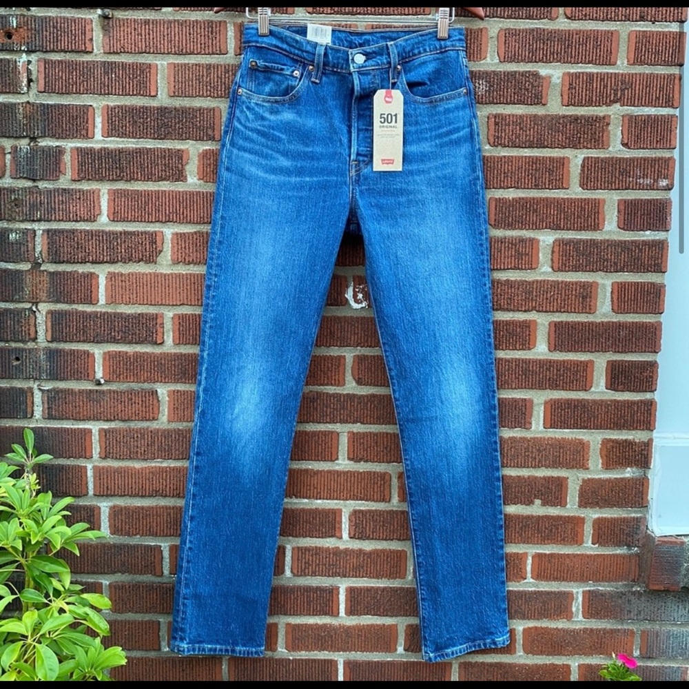 🆕 Levi's 501 High Rise Straight Leg Jeans Stretch